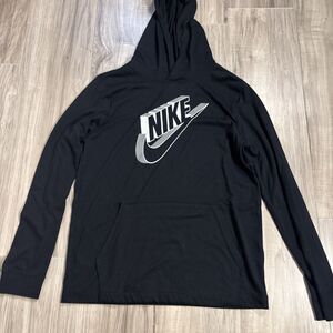 Nike Black Hooded Long Sleeved Shirt Size Youth XL